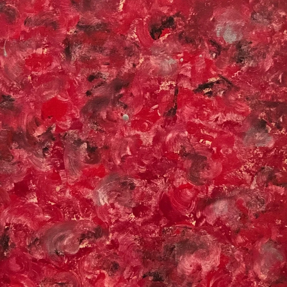 HANDCRAFTED RED, CREAM, BLACK & SILVER ABSTRACT ART PAINTING 9